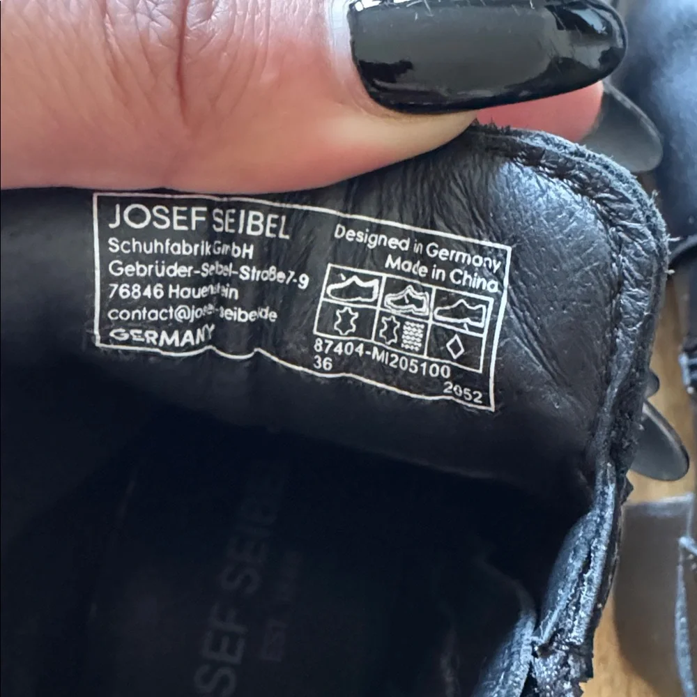 Josef Seibel Gloria 04 Black Leather Ankle Boots booties heel Buckle NEW EU 36